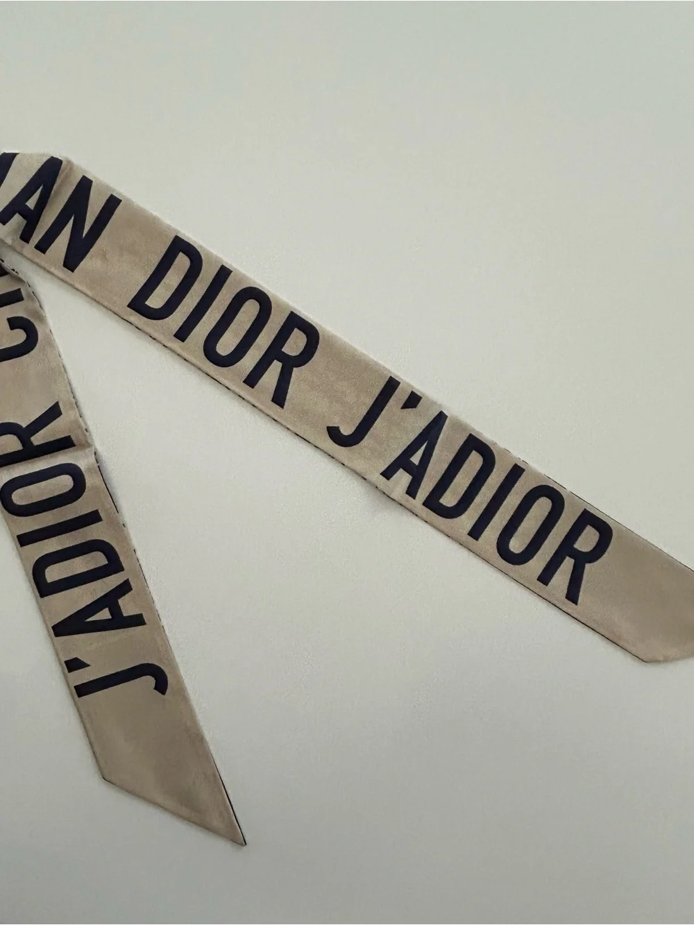 Christian Dior J’Adior Oblique Navy Ribbon Scarf Neck Hair Bag Wrap Accessory